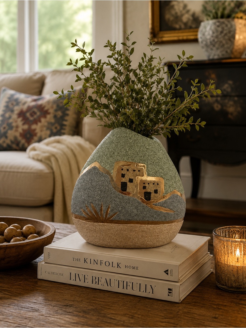 Handcrafted southwestern Ceramic vase